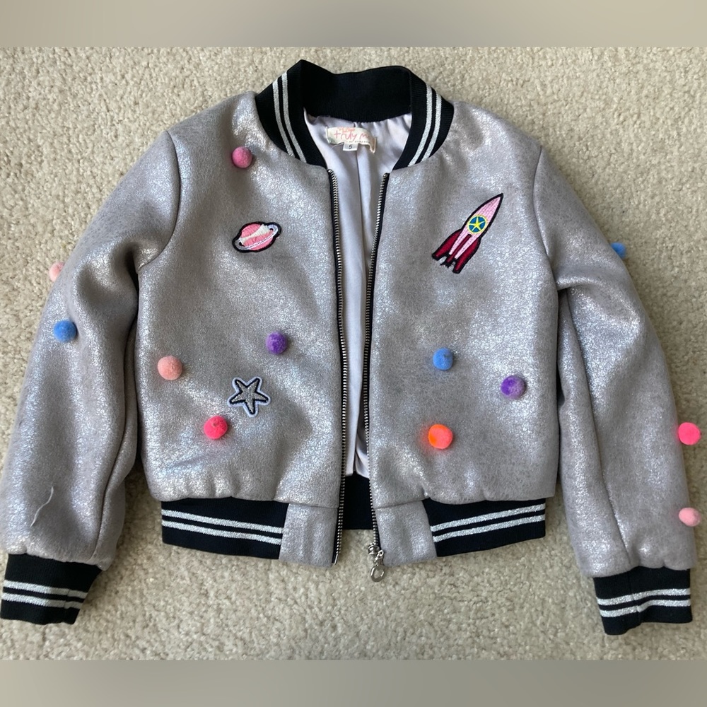 Truly Me Silver Girls Bomber Jacket